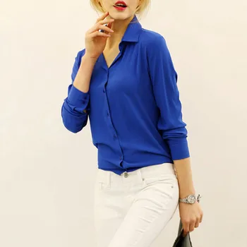 

Women's shirt button 2020 new autumn long-sleeved chiffon T-shirt ladies women's bodysuit