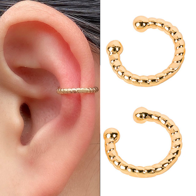 Earrings Without Ear Hole Star Wrap Clip On Earrings Earcuff for Women Chain Hollow Ear Cuff  Fake Earring Piercing