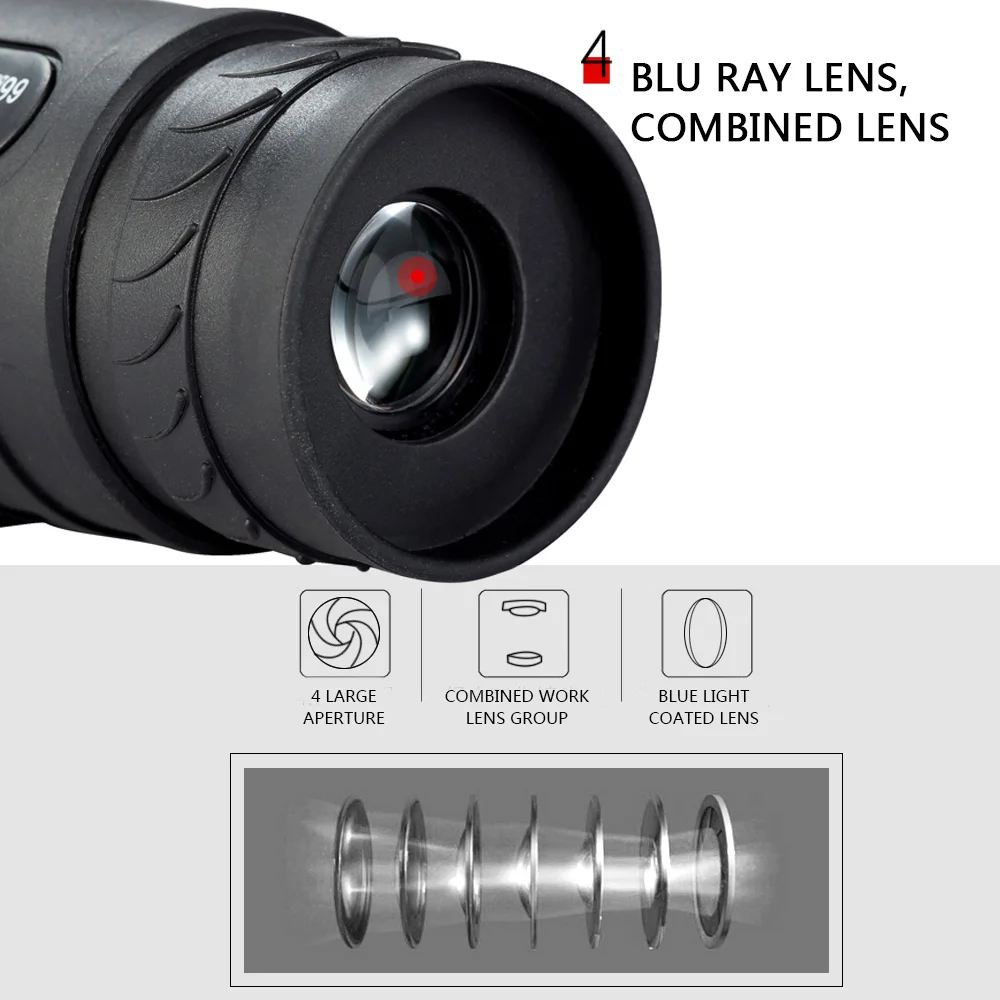 Night Vision Telescope Durable Portable Dual Tone 16X 8.9 Outdoors Mountaineering Phone Camera Monocular Telescope