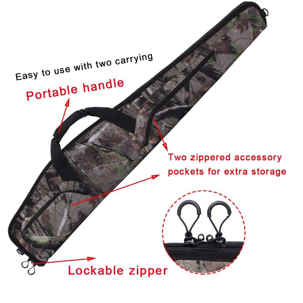 52-Inch Tactical Soft Rifle Case With Scope Compartment - Hunting Shotgun Carrier Bag
