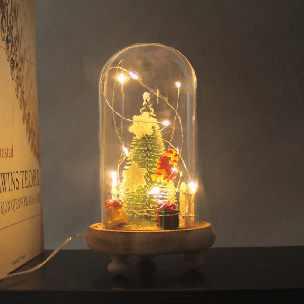 

Creative LED Night Light Christmas Tree Bells USB Desktop Ornament Festive Decoration Christmas Gifts for Home Decoration 15*9cm
