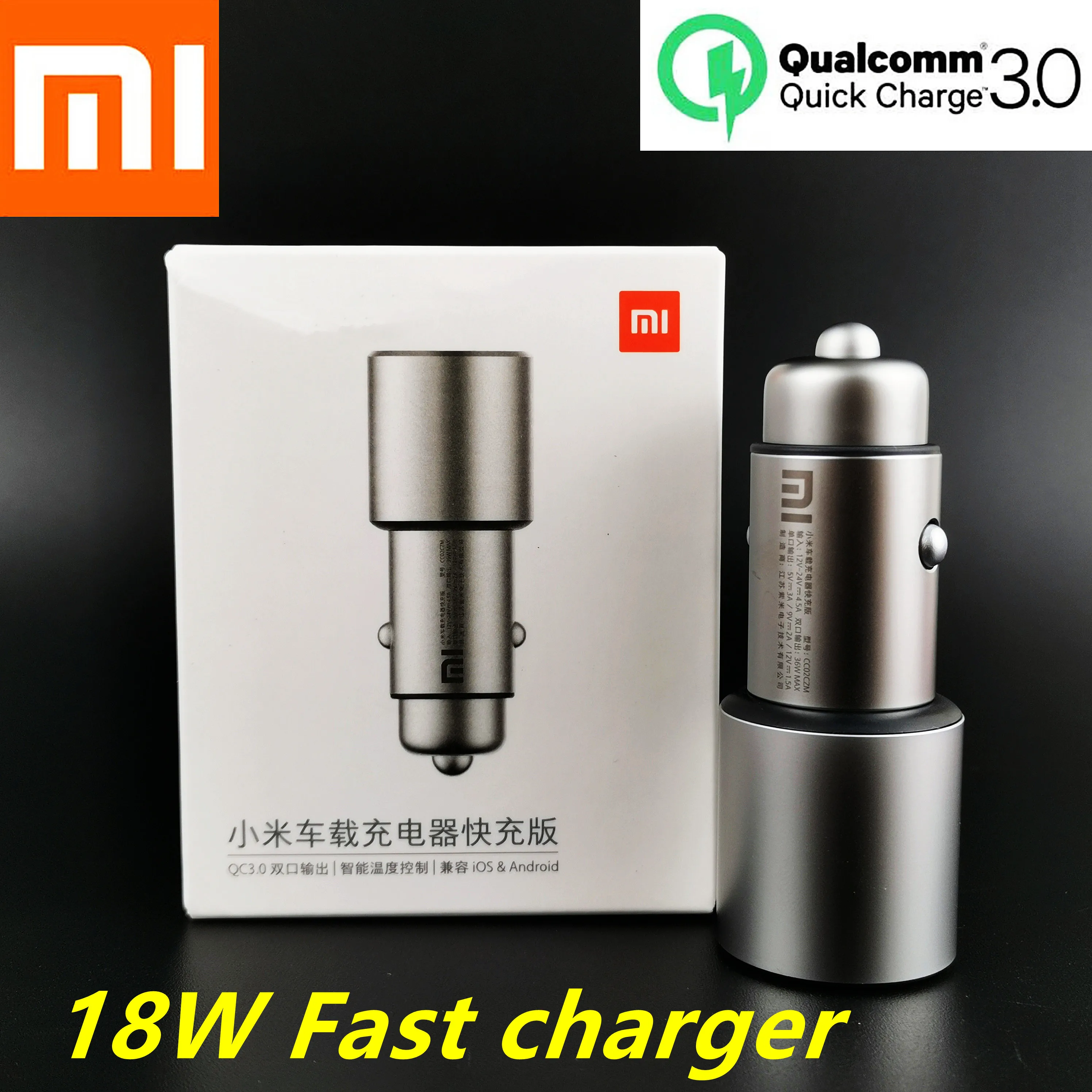 Автомобильное зарядное устройство Xiaomi QC 3 0 оригинальное 18 Вт с двумя USB-портами