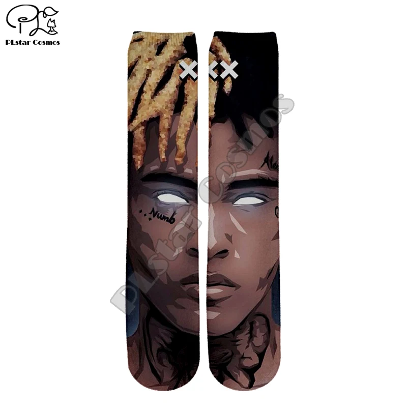 Модные Повседневные носки PLstar Cosmos XXXTentacion rapper HipHop унисекс новинка 3DPrint для
