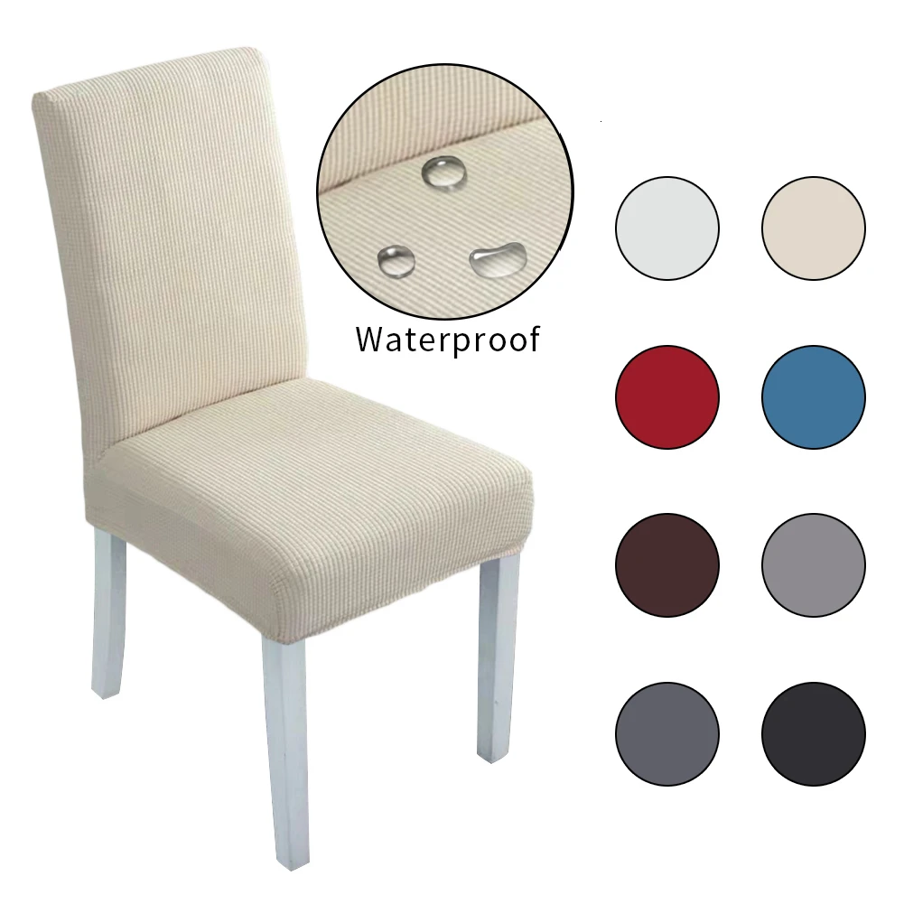 Elastic spandex solid color waterproof chair cover wedding hotel conference celebration and family restaurant dining chair cover