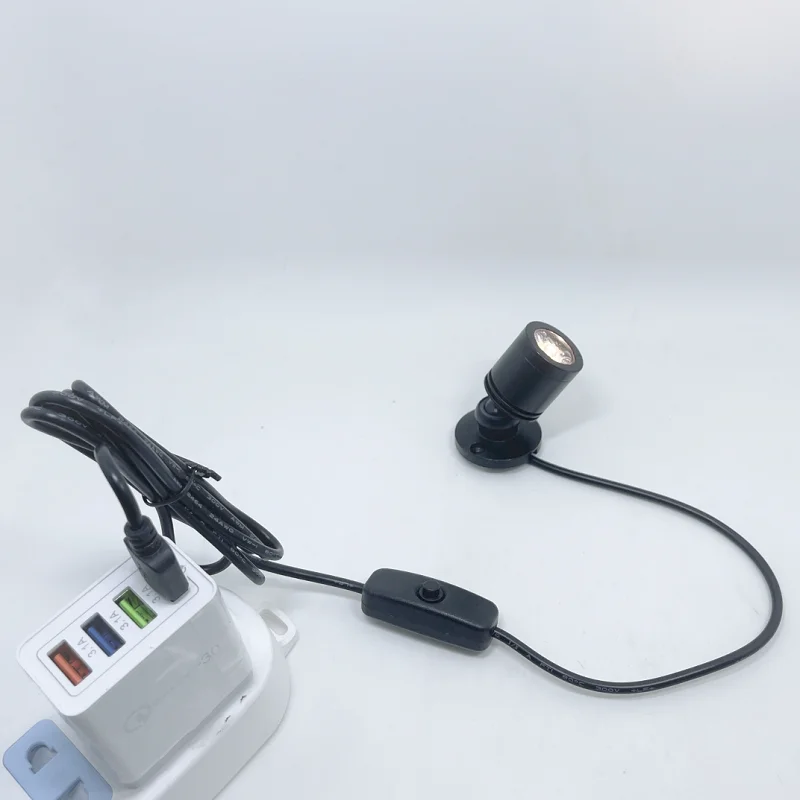 USB 5V LED Spotlight 1W 3W Jewelry Lighting Decoration Indoor Atmosphere Color Night Light Counter Display Light 5