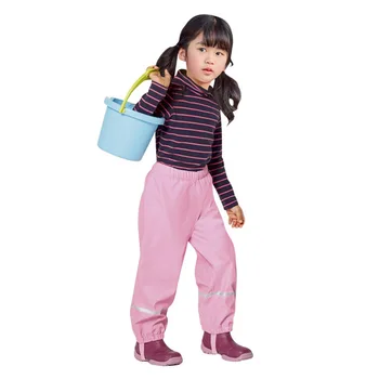 

Brand Waterproof Baby Girls Boys PU Rain Pants Polar Fleece-Padded Warm Trousers Children Outerwear Kids Outfits For 85-130cm