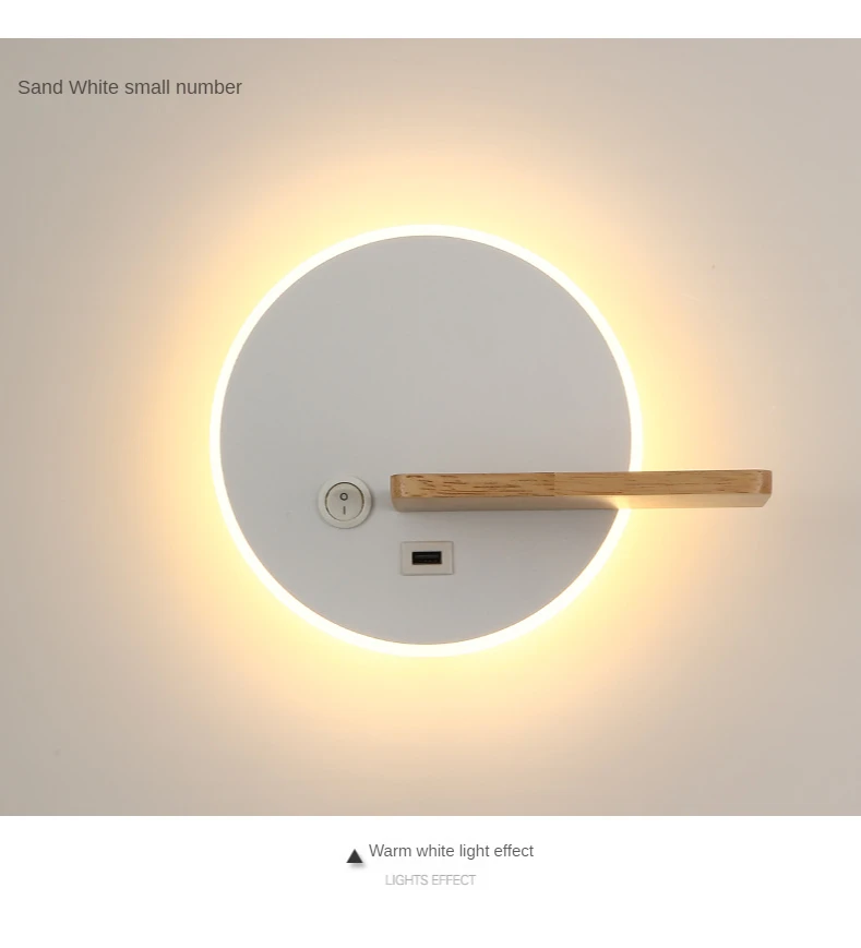 bathroom sconce lights Nordic LED Wall Lamp Storage Light With Switch And USB Charging Port Indoor Lighting For Bedside Living Room Study Light Fixture plug in wall lights