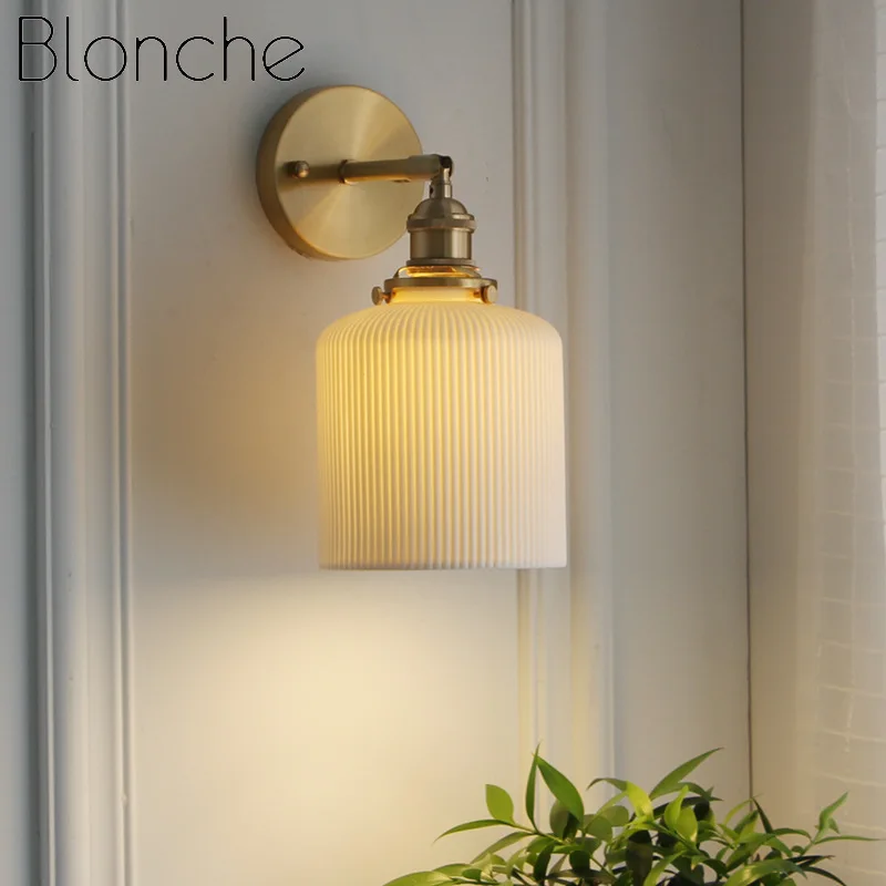 Современный настенный светильник Blonche из матового стекла, настенные бра, Светильники для дома, гостиной, спальни, кухни, декоративное освещение E27, светильники