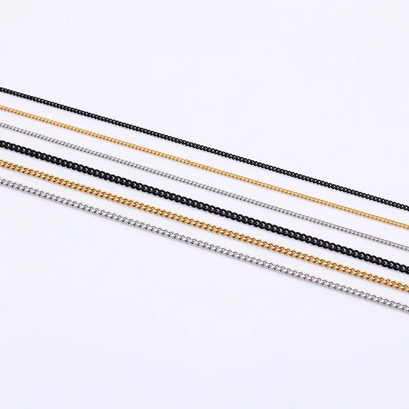 3MM 3.5MM Small Cuban Chains Necklaces Stainless Steel Jewelry DIY Pendant Necklace USENSET cuban necklaces,stainless steel necklace,pendant necklaces,metal necklace,pendant necklace