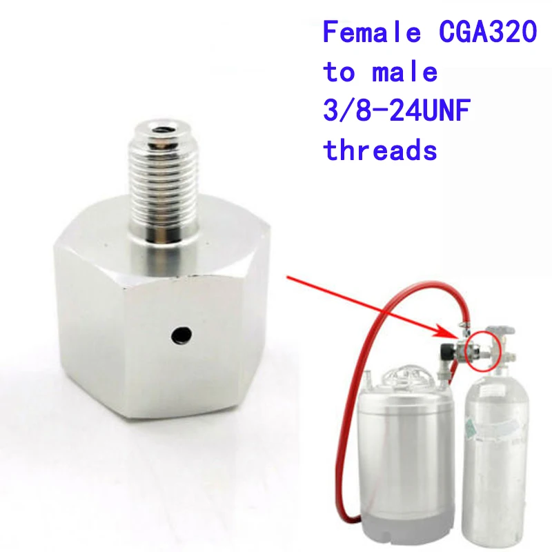 CO2 бак адаптер конвертер CGA320 до 3/8-24UNF для Homebrew регуляторы комплекты Великобритания