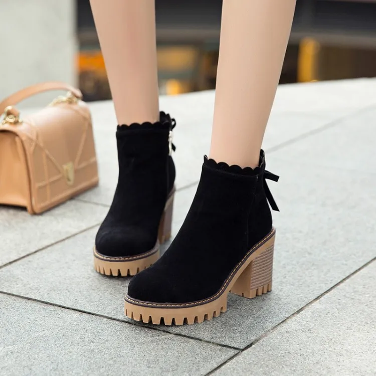 

Big Size 9 10 11-13 boots women shoes ankle boots for women ladies boots shoes woman winter Round head side zipper
