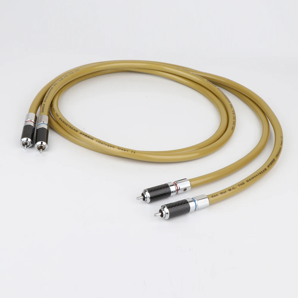 Pair Vdh Integration Hybrid Interconnects Cable With Carbon Fiber Rca Plug Connector Audio