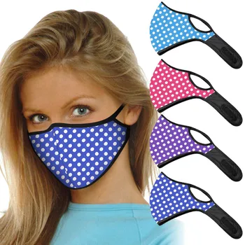 

Mascherina Washable Reusable Mask Polka Dot Printed Adults Outdoor Breathable Face Mask Dustproof Protective Mask Mascarillas