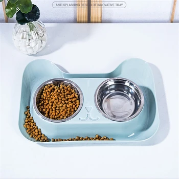 

Stainless Steel Double Pet Bowls Food Water Feeder for Dog Puppy Cats Pets Supplies Feeding Dishes Food Water Container for Dogs