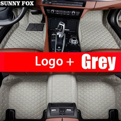 Автомобильные коврики с логотипом/фирменный логотип для Land Rover Discovery sport 3/4 Range Rover Evoque 5D автомобильные коврики для стайлинга ковров - Название цвета: Grey add Logo