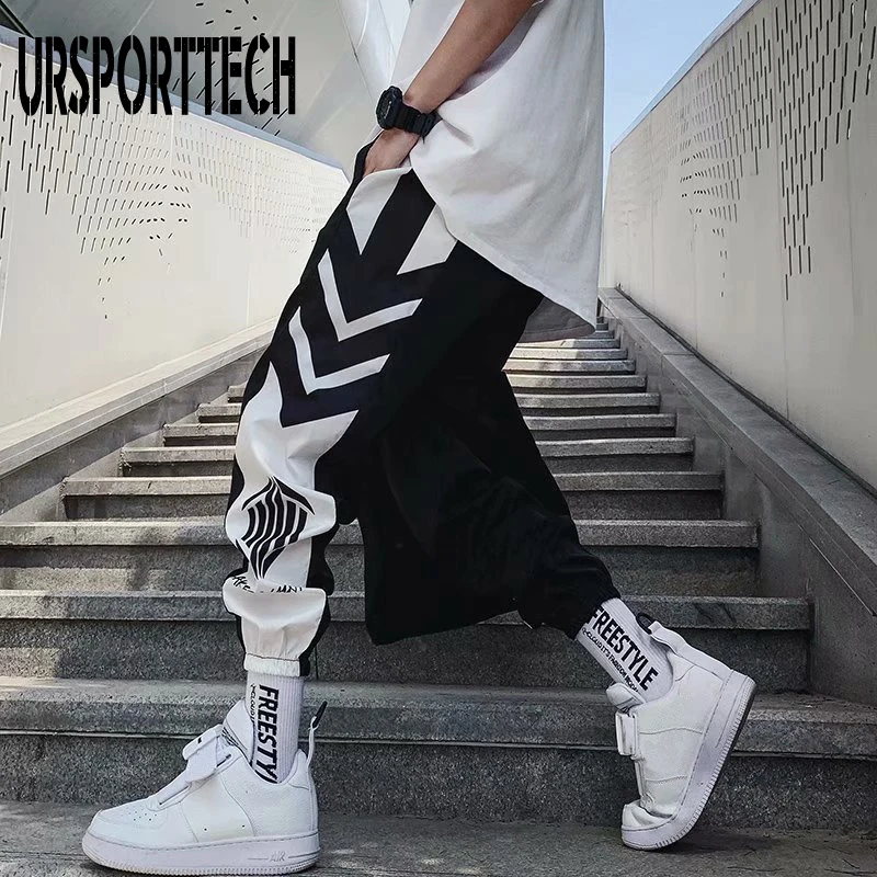 URSPORTTECH новинка уличная одежда штаны для бега в стиле хип хоп мужские свободные