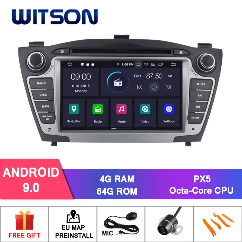 Top WITSON Android 9.0 Octa core Car Dvd GPS Player For HYUNDAI IX35 2009-2013 IPS SCREEN 4GB RAM 64GB ROM CAR GPS NAVIGATION 0