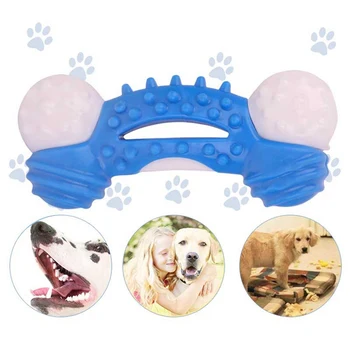 

For Dogs Puppy Dog Chew Toys Indestructible Dog Toys Tough Rubber Bone Toy Bite Resistance Durable Teeth Massage Cleaning Toy