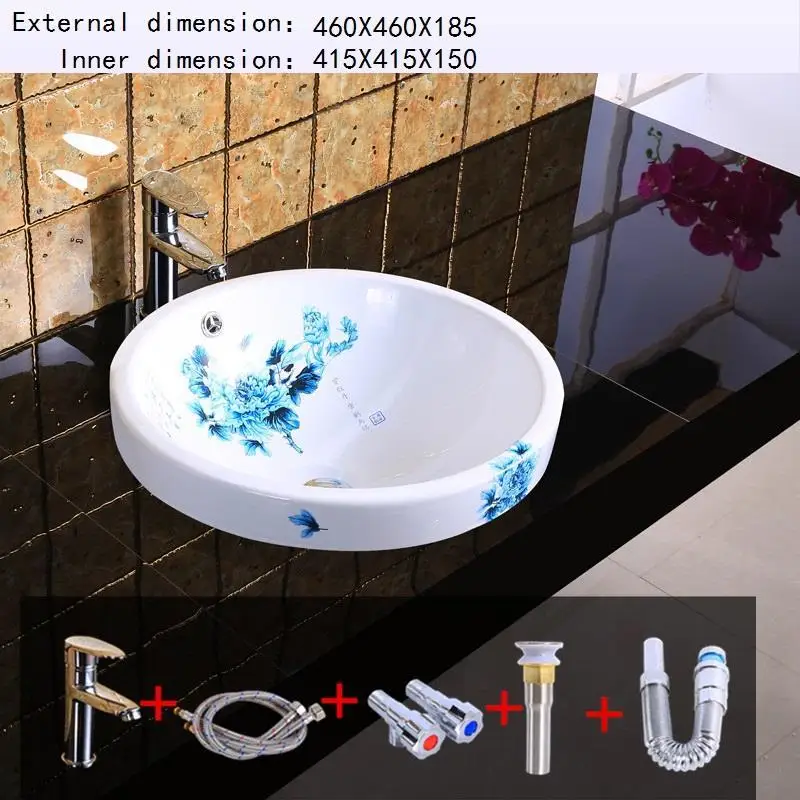 Version G Evier Sobre Encimera Black Banyo Lavabo Vanity Para Lavandino Bagno Wastafel Cuba Pia Banheiro умывальник для ванной комнаты - Цвет: Version G