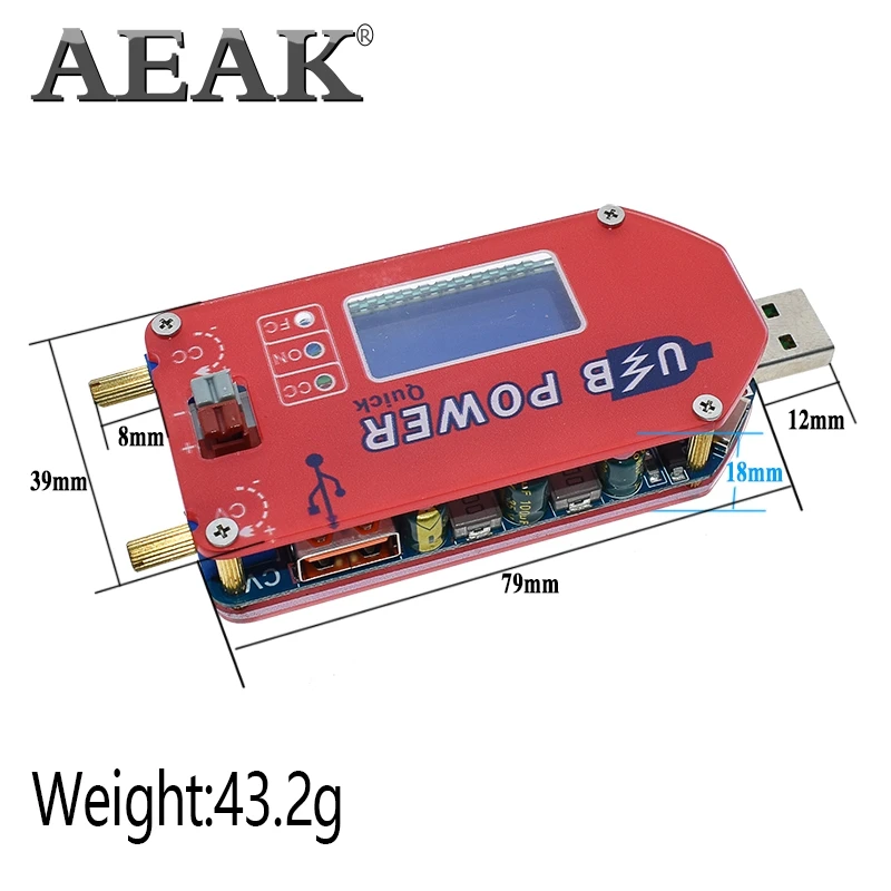 AEAK DP3A цифровой дисплей USB регулируемый силовой модуль постоянного тока 1-30 в 15 Вт QC 2,0 3,0 FCP quick charge лабораторный блок питания регулятора