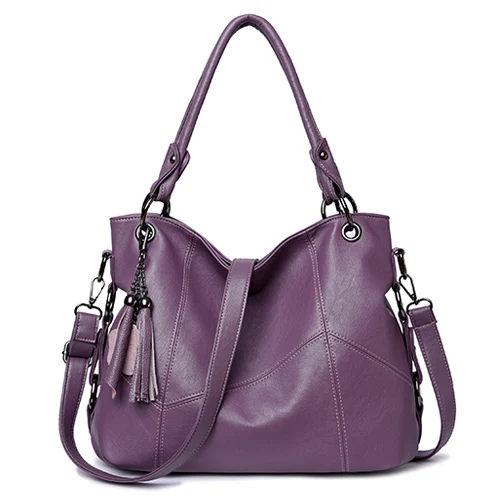 Женские кожаные сумки, женские сумки-мессенджеры, дизайнерские сумки через плечо, женские сумки с верхней ручкой, сумки через плечо - Цвет: Фиолетовый