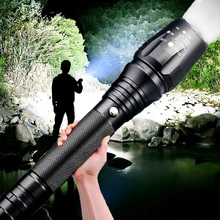 2021 mais novo 100000 lumens mais poderoso led lanterna zoom 5 modos tocha lanterna tática recarregável lâmpada de mão para a caça