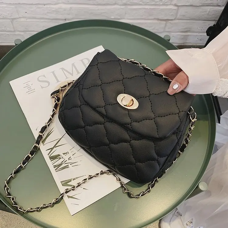 

2019 Cheaper Women Single Shoulder Bag All-match Crossbody Flap Chic Diamond Lattice Mini Ladies Package Female Chain Saddle Bag