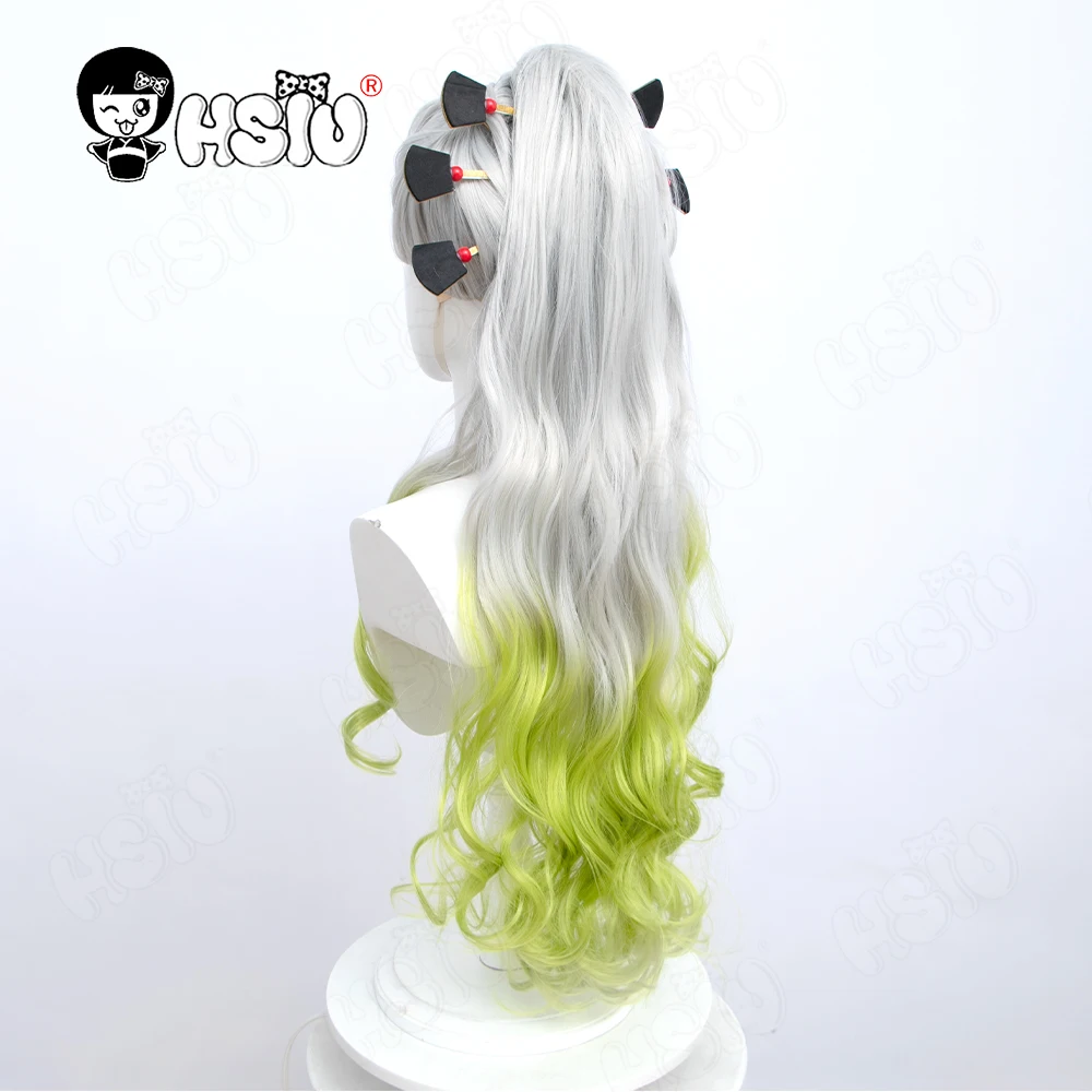 vampire costume women Daki Cosplay Wig Anime Demon Slayer: Kimetsu no Yaiba Cosplay Wig HSIU Silver gradient turquoise long hair halloween outfits