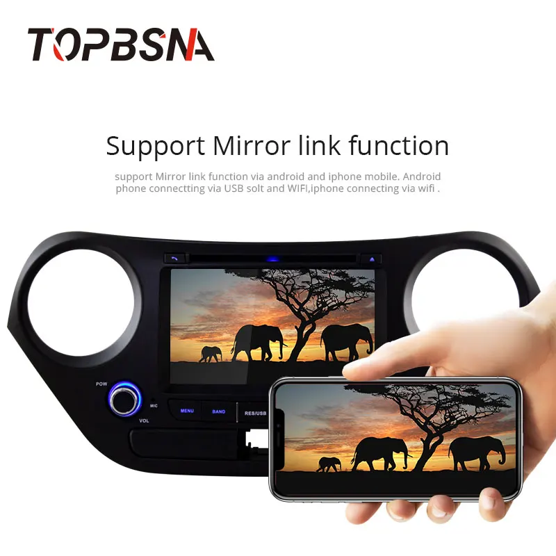 TOPBSNA Восьмиядерный Android 9,0 автомобильный dvd-плеер для HYUNDAI I10- 4G+ 64G wifi Мультимедиа gps Navi 2 Din автомагнитола Авто DSP