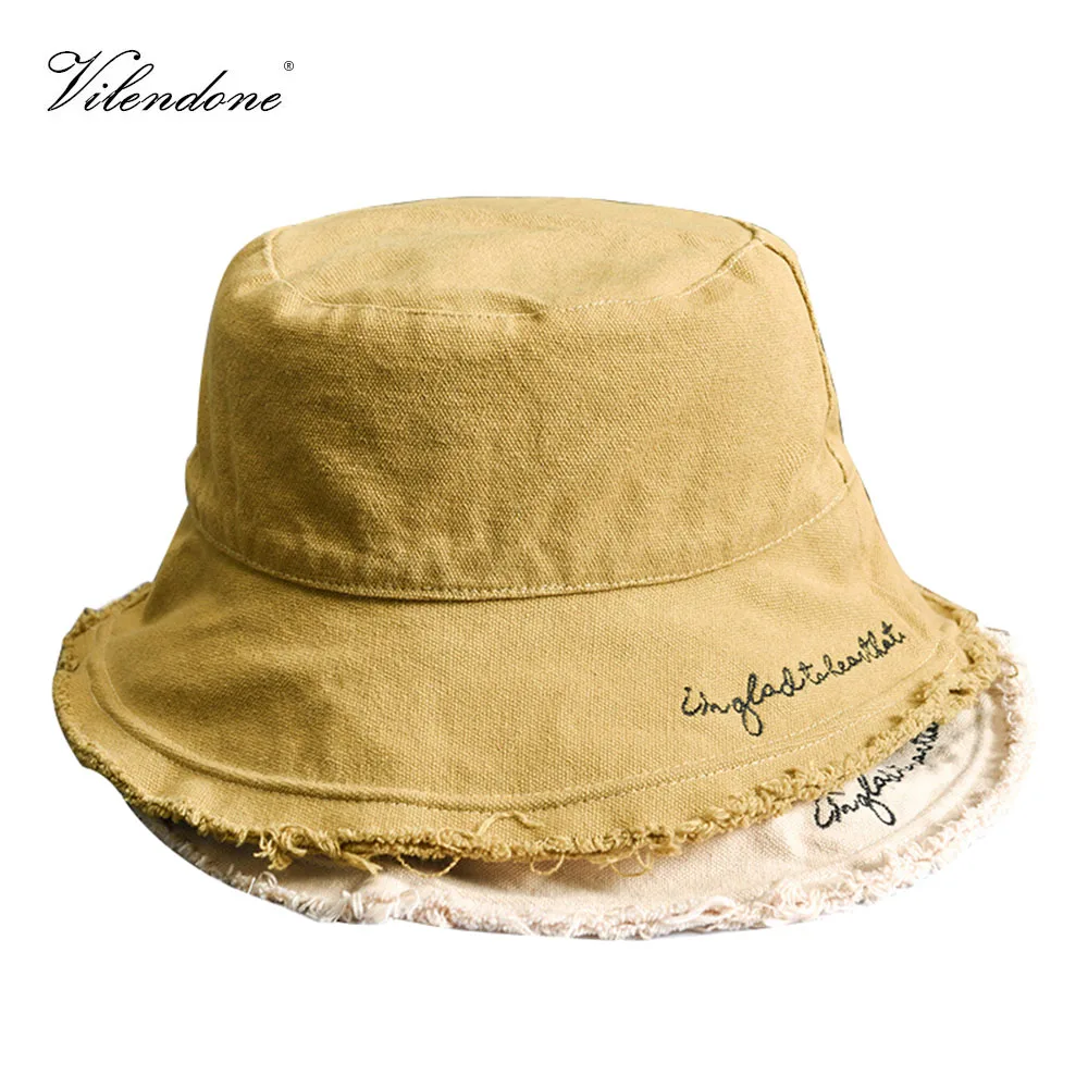 

Vilendone Panama Bucket Hats Women Summer Cotton Fishing Hat Beach Sun Provent Pop Fisherman Cap Men Girl Cappello Wholesale O4