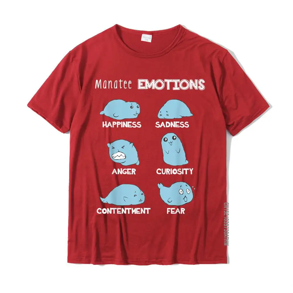 Casual Normal Mens Tshirts New Arrival Lovers Day Short Sleeve O Neck Cotton Fabric Tops T Shirt Casual T Shirt Funny Manatee Emotions Unique Sea Cow Gift Idea T-Shirt__MZ18264 red