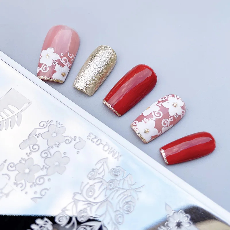 XMQ 스틸 네일 아트 스탬핑 플레이트 템플릿 이미지 플레이트 낙서 Nais 인쇄 도구 6*12cm