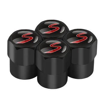 

4pcs Car-Styling S Emblem Badge Car Tire Valve Stem Caps for Mini Cooper R50 R52 R53 R56 R57 R58 R60 Auto Exterior Accessorie