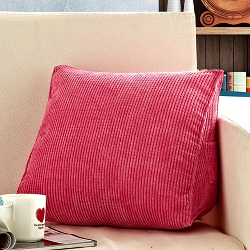 Triangle Waist Cushion Lumber Pillow Backrest Pad Office Sofa Decor Winter