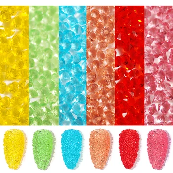 

Mini 1.2MM Flatback Diamond 6 Colors Nail Art Gems Glass Rhinestones Iridescent Crystals For Woman Decoration 9000Pcs