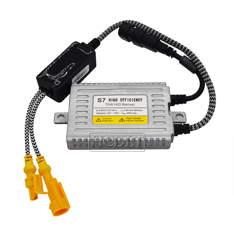 HCDLT 2PCS 70W Fast Bright HID Slim Ballast Xenon DLT S7 12V 24V Replacement Ballast Ignition Block For Truck Headlight Bulb Kit (2)