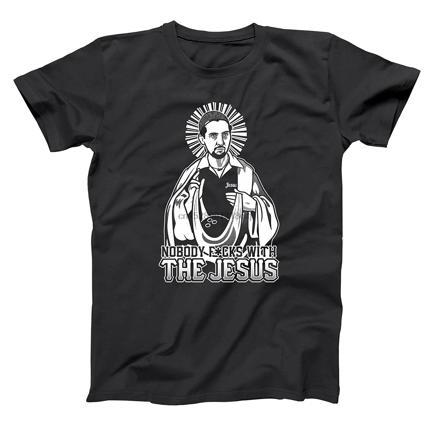 Мужская рубашка в стиле боулинга с надписью Nobody Fcks with The Jesus большая испанская