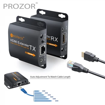 

Prozor HDMI Extender With 2 Ports HDMI Splitter HDMI to RJ45 sender TX RJ45 to HDMI receiver RX audio Adapter Splitter HDCP1.3