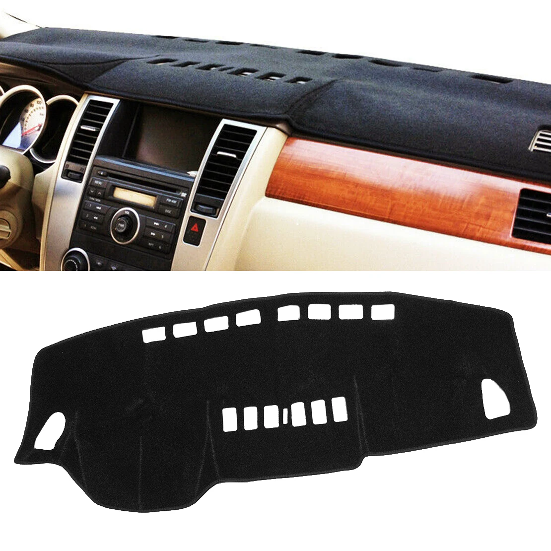 Car Black Dashboard Cover Dash Mat Pad Fit For Nissan Versa Tiida Sedan