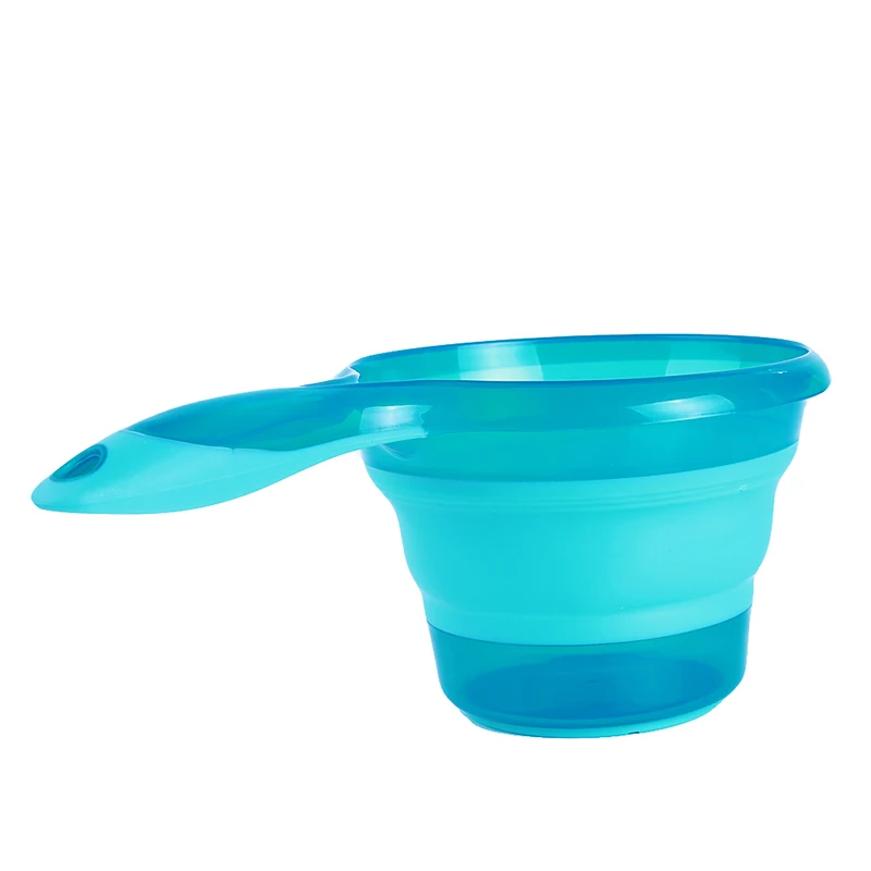 4 Colors Folding Silicone+PP Multi-function Folding Measuring Spoon Food Bags Water Bowl Measuring Cup Food Spoon - Цвет: blue