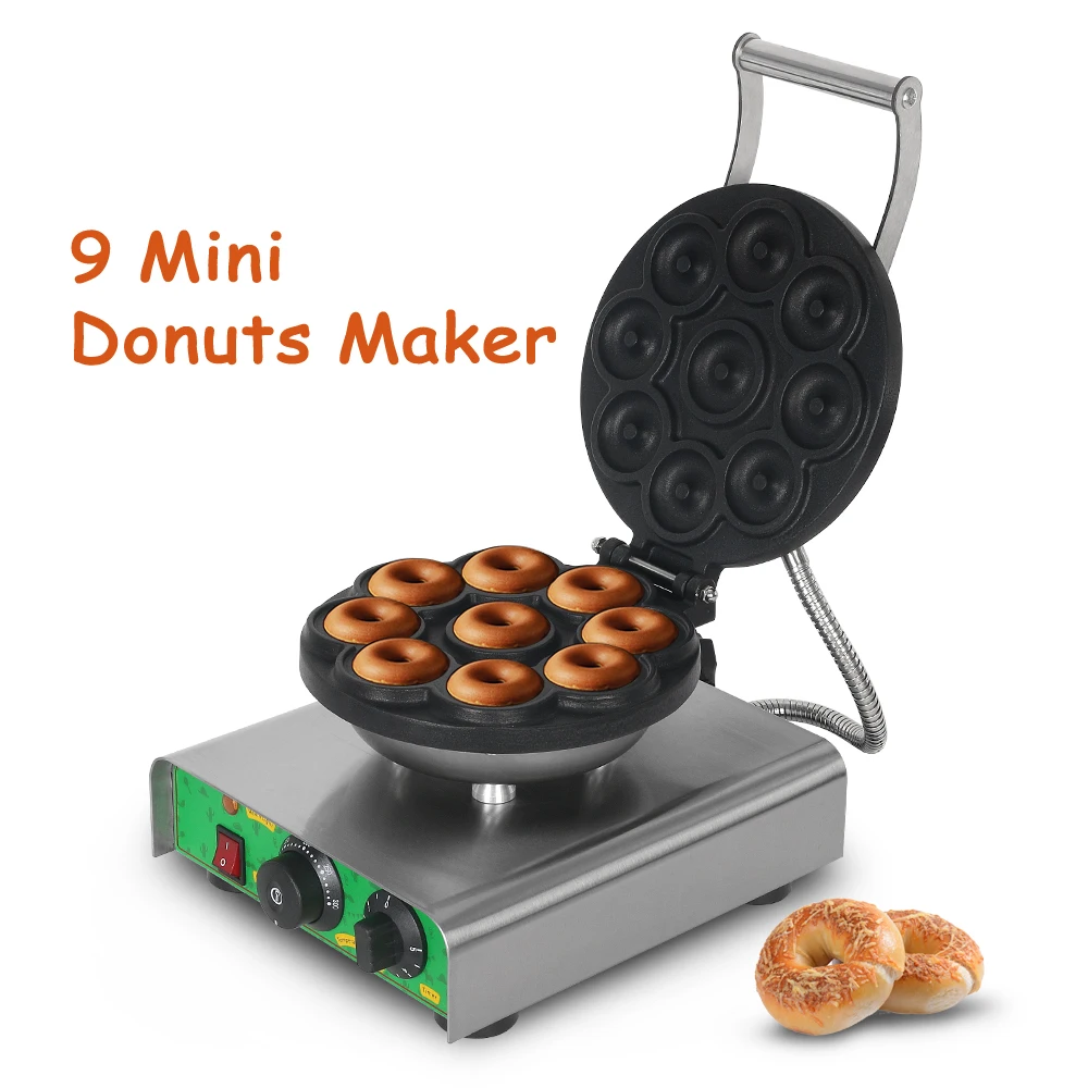 ITOP Donut Maker 9 Holes Double-sided Fast Heating Commercial Doughnut Machine Dessert Bakeware Electric Baking Pan 1750W 220V