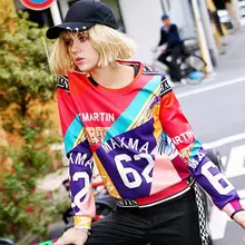 2020 new Women Spring Autumn Long Sleeves O-Neck Sweatshirts Fashion Letter Hit Color Print Tops Female Casual Loose Pullovers 2020 new Women Spring Autumn Long Sleeves O-Neck Sweatshirts Fashion Letter Hit Color Print Tops Female Casual Loose Pullovers