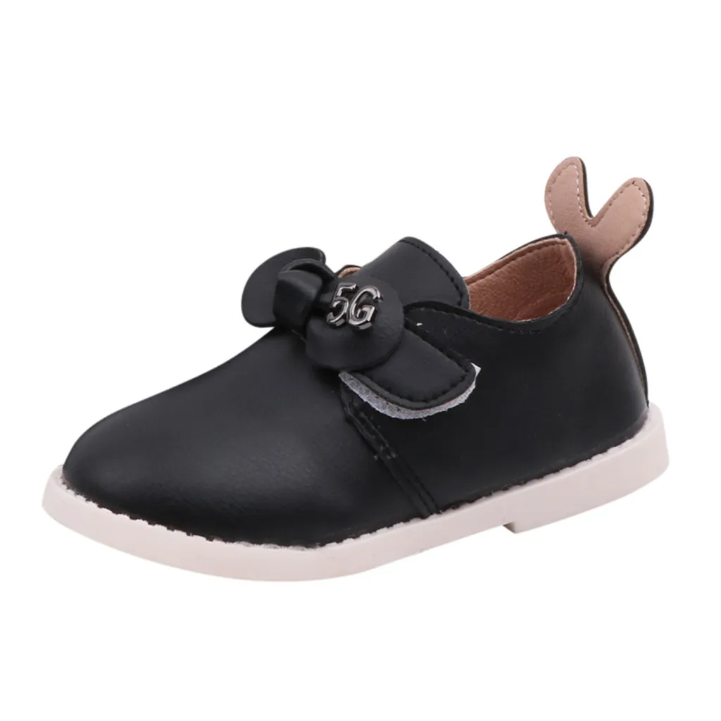 Короткие ботинки для девочек; обувь принцессы; Осенняя обувь для малышей; детская обувь с бантом; детская обувь;# G30 - Цвет: Черный