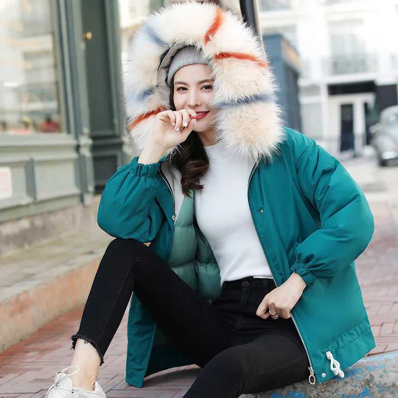 

2019 Winter Models Versatile Coat Student Short Solid Color Cotton-padded Clothes Solid Color Thick WOMEN'S Cotton Clothes