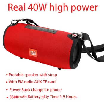 

Portable Bluetooth speaker 40W wireless Stereo bass Column subwoofer With FM radioTF 3600 mAh battery Music Playe Center BoomBox