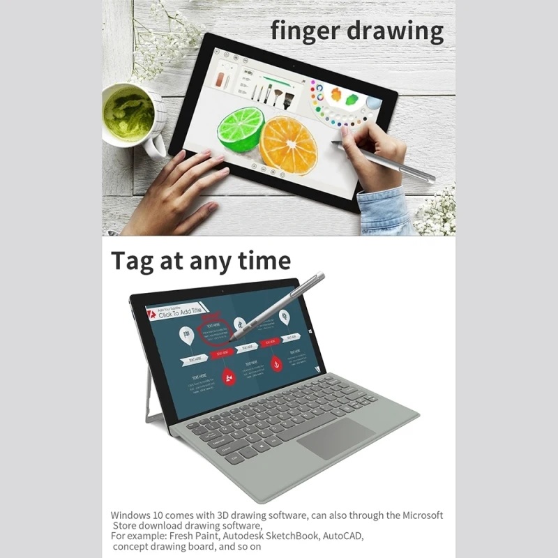 Jumper Ezpad GO Tablet PC with Stylus pen 11.6'' 6GB RAM + 128GB ROM Windows 10 Intel Celeron N4120 Quad Core Support Micro HDMI best tablet laptop