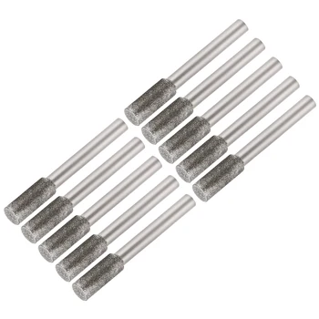 

uxcell Diamond Burrs for Carving Rotary Tool 1/4-Inch Shank 6mm Pointed 150 Grit 10 Pcs Cylindrical 8mm