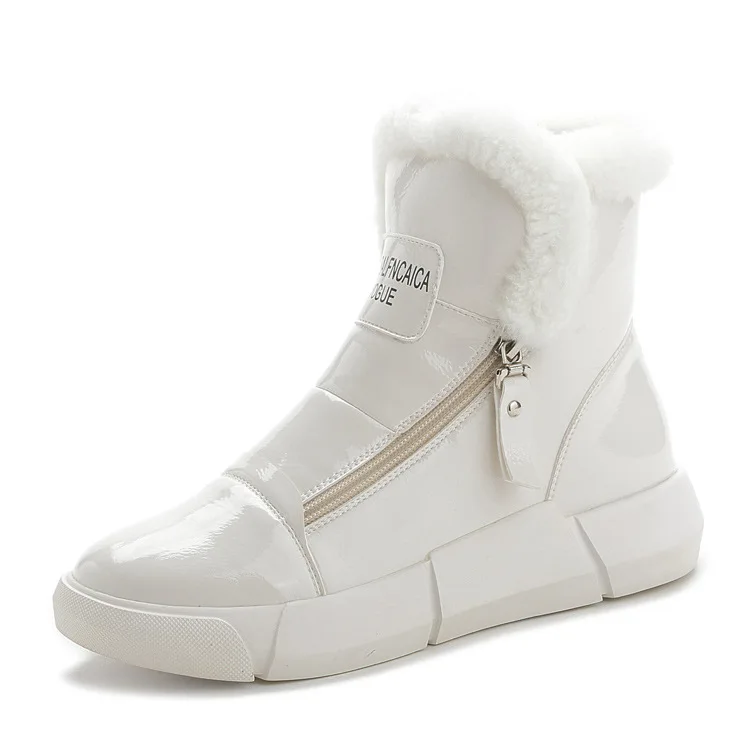 Новые женские зимние ботинки зимние непромокаемые сапоги до середины икры без застежки женские теплые шерстяные ботинки на плоской подошве женская зимняя обувь