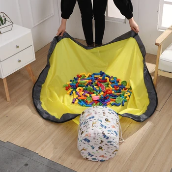 

2 In 1 Children's Play House Toy Storage Bag Drawstring Clothes Storage Container Basket Building Block Toy Cleaning Storage Bag