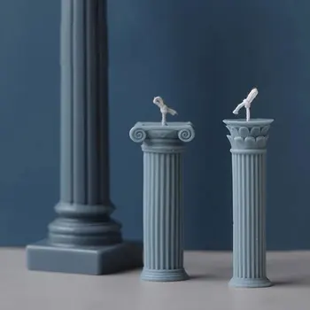 

Roman column architectural design molds for candle 10cm height soybean wax candle silicone mold scented candle making